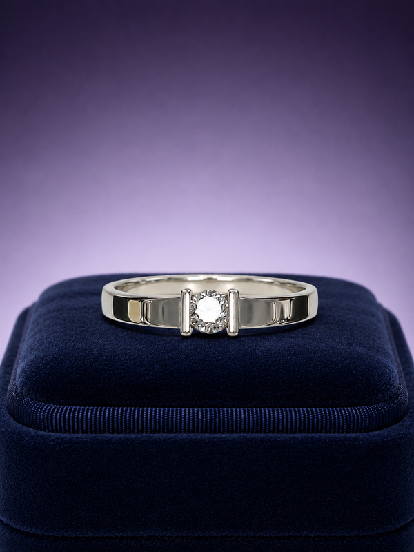 Round brilliant solitaire engagement ring 0.20 (ctw) in 14k white gold