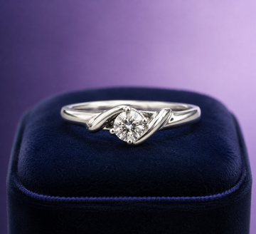 Edgy 0.30 carat diamond engagement 14k gold ring