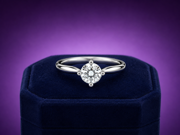 Eye catching lab-grown solitaire ring 0.50 (ctw) in 14k gold