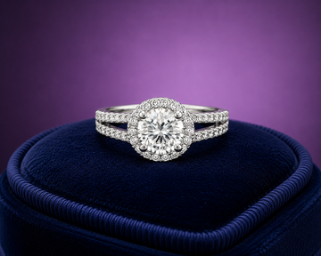 Split shank halo ring 1.80 (ctw) lab-grown diamond ring 14k  gold