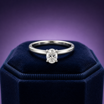Oval cut lab-grown solitaire diamond ring 0.35 (ctw) in 14k gold