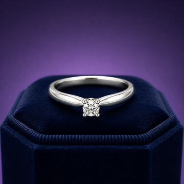 Delicate solitaire promise ring 0.07 (ctw) in 10k white gold