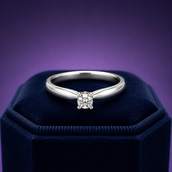 Delicate solitaire promise ring 0.07 (ctw) in 10k white gold