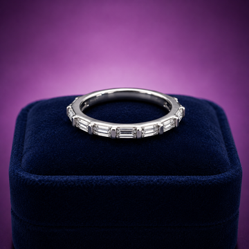 Baguette lab grown diamond semi-eternity ring 0.80(ctw) in 14 gold