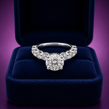 Solitaire semi-eternity ring Lab-grown diamond  5.16 (ctw) in 14k gold
