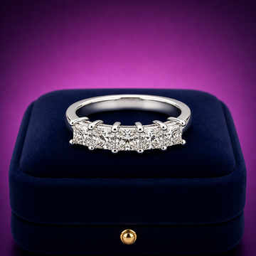Princess cut semi eternity engagement ring set 1.01 (ctw)