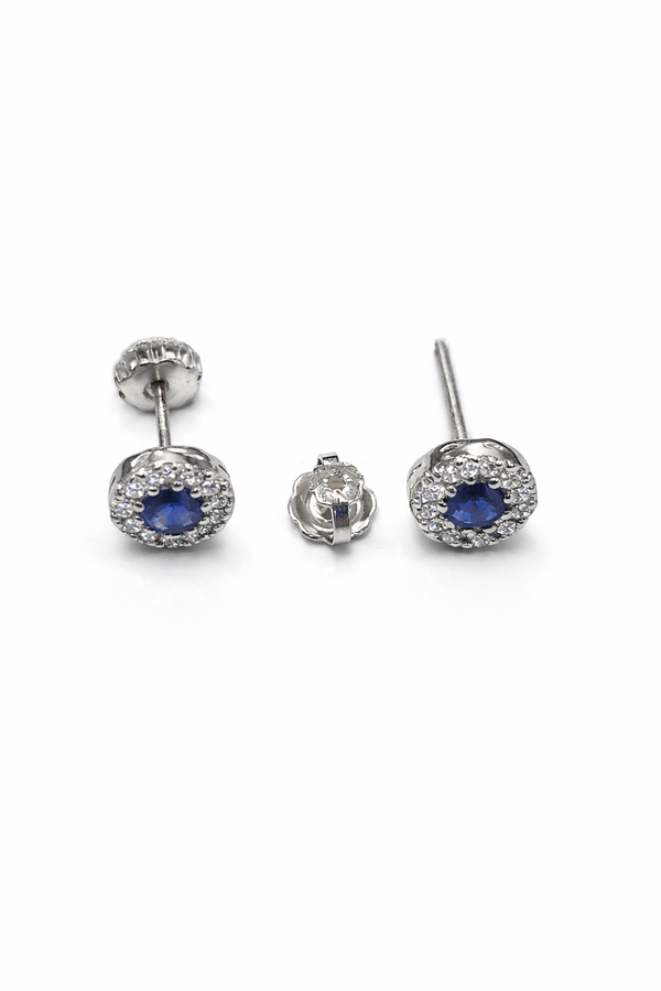 Lab-Grown Diamond & Emerald /Sapphire earrings in 14k gold