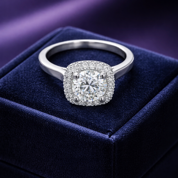 1.26 (ctw) Lab-Grown Halo Engagement Ring in 14k Gold