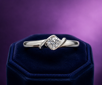Glitzy solitaire engagement ring 0.10 (ctw) in 10k gold
