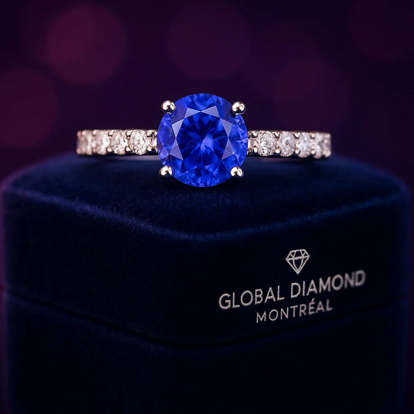 Tanzanite & diamond engagement ring 1.83 (ctw) in 14k white gold