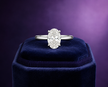 Oval cut lab-grown solitaire diamond ring 3.54 (ctw)VS1 D 14k gold
