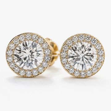 Halo diamond earrings 2.33 (ctw) in 14k gold