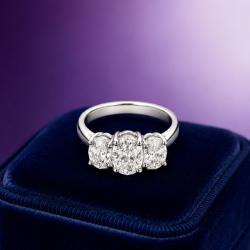 Oval trinity ring Lab-Grown diamond 2.46 (ctw) in 14k gold