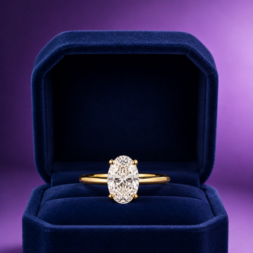 Hidden hello Oval cut lab-grown bridge diamond ring 2.90 (ctw) 14k gold