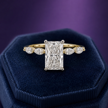 Radiant /Marquise solitaire lab-grown diamond 5.81 (ctw) VS1 D 14k gold