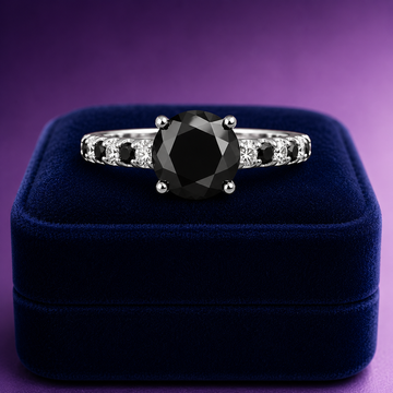 Salt & Pepper diamond solitaire ring 1.81 (ctw) in 14k white gold