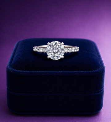 Classic solitaire engagement ring 2.29 (ctw) in 14k white gold