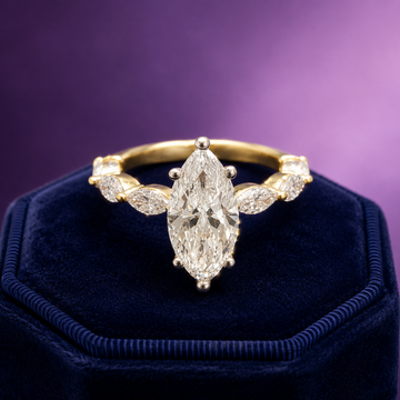 Marquise Lab-grown diamond solitaire engagement ring 3.00 (ctw) 14k gold