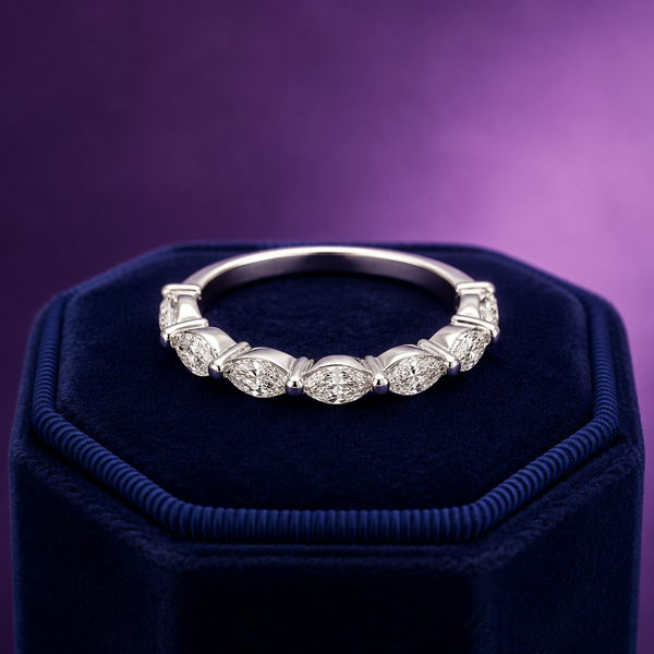 Marquise design semi-eternity in 0.90 (CTW) 14k gold