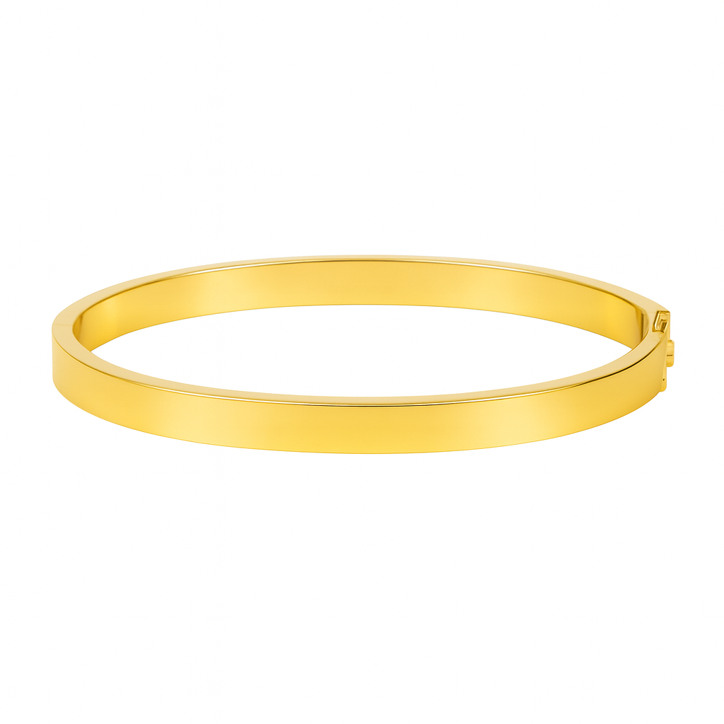 Stylish 10k yellow gold bangle bracelet