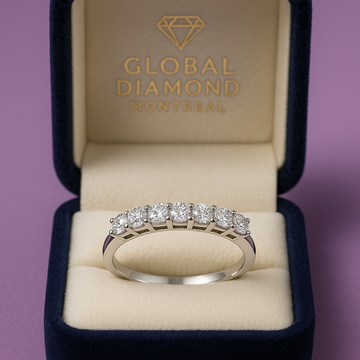Bague semi-éternité demi carat 0,50 (ctw) en or 14 carats