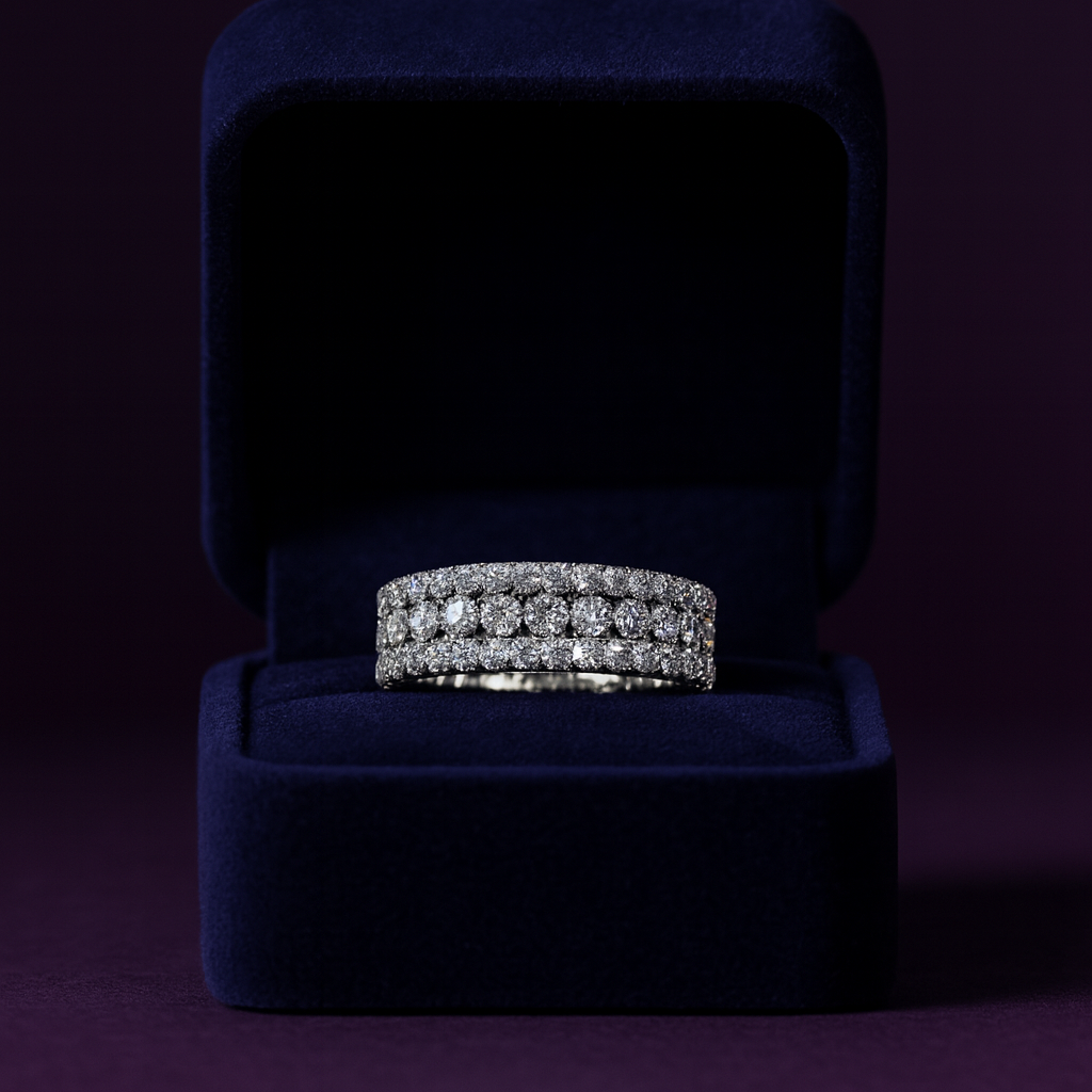Bague semi-éternité Glamour &amp; Glitz 1,00 (ctw) en or blanc 14 carats 