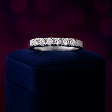 Bague diamant semi-éternité brillante 0,50 (ct) en or blanc 14 carats 