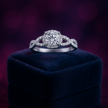 Halo Lab-Grown diamond ring 1.32 (ctw) in 14k gold