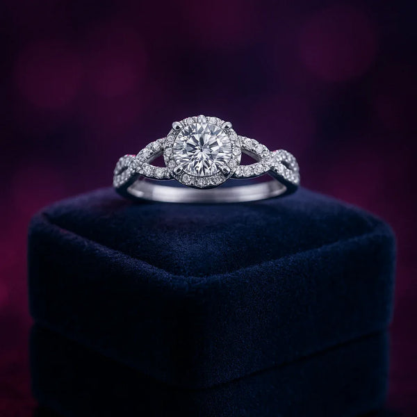 Halo Lab-Grown diamond ring 1.20 (ctw) in 14k gold