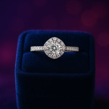 Precious halo lab-grown engagement ring 1.08 (ctw) 14k rose gold
