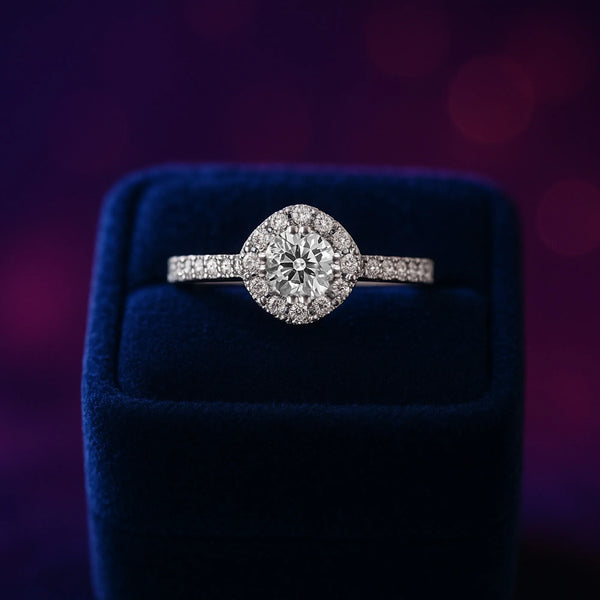 Precious halo lab-grown engagement ring 1.08 (ctw) 14k rose gold