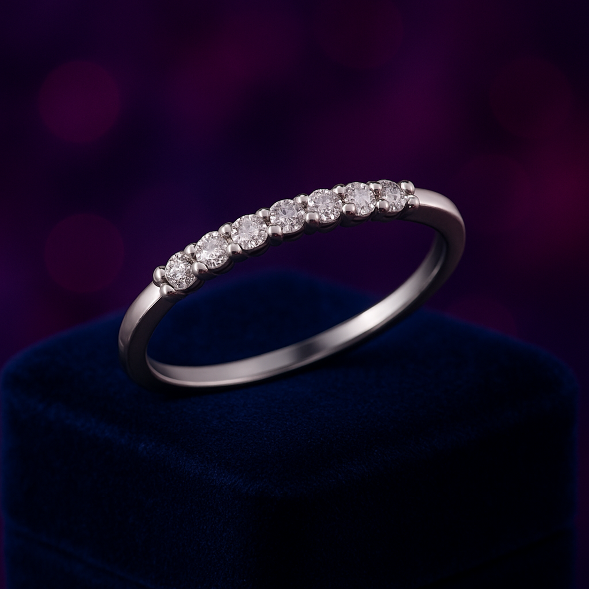 Bague semi-éternité douce 0,21 (ctw) en or 14 carats