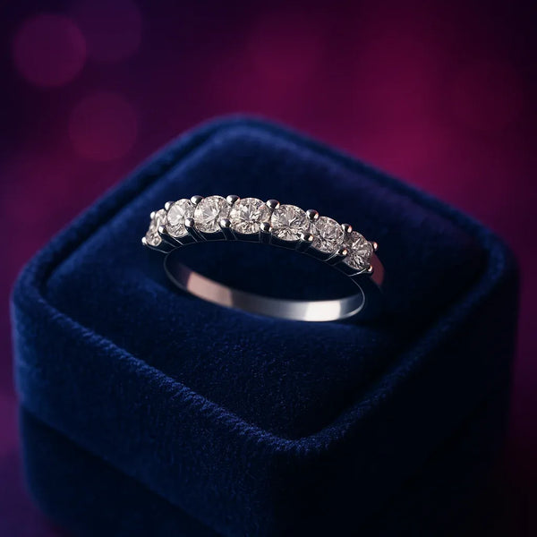 Timeless semi-eternity anniversary ring 0.62 (ctw) in 14k white gold