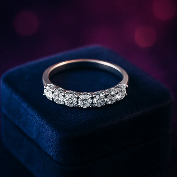 Elegant semi-eternity ring 1.01 (ctw) in 14k white gold