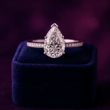1.76 Carat (ctw)Pear Cut Lab-Grown Engagement Ring in 14k Gold