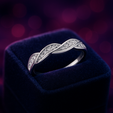 Diamond cluster & torsade ring 0.10 (ctw) in 14k gold