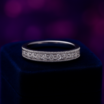 Bague diamant anniversaire Milgrain 0,30 (ct) en or blanc 14 carats