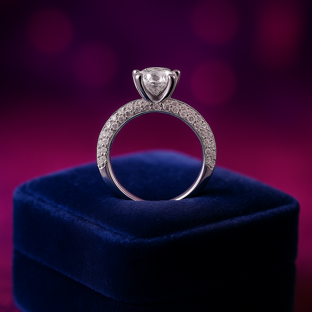 Bague de fiançailles solitaire cultivée en laboratoire 2.09 (ctw) en or 14 carats 