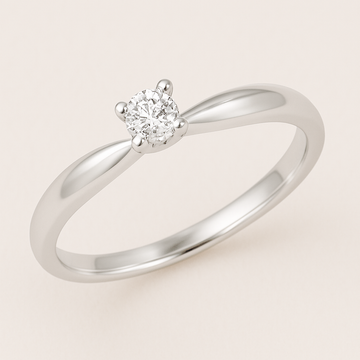Bague de promesse solitaire délicate 0,07 (ctw) en or blanc 10 carats 