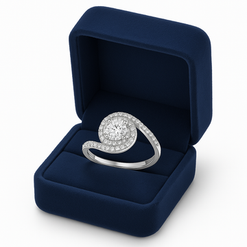 Desirable diamond halo ring 0.48 (ctw) in 14k white gold