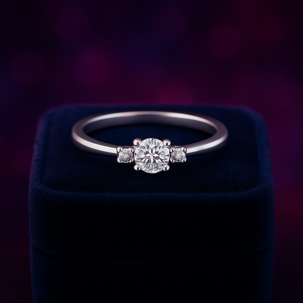 Three stones promise ring 0.10 (ctw) in 10k yellow gold