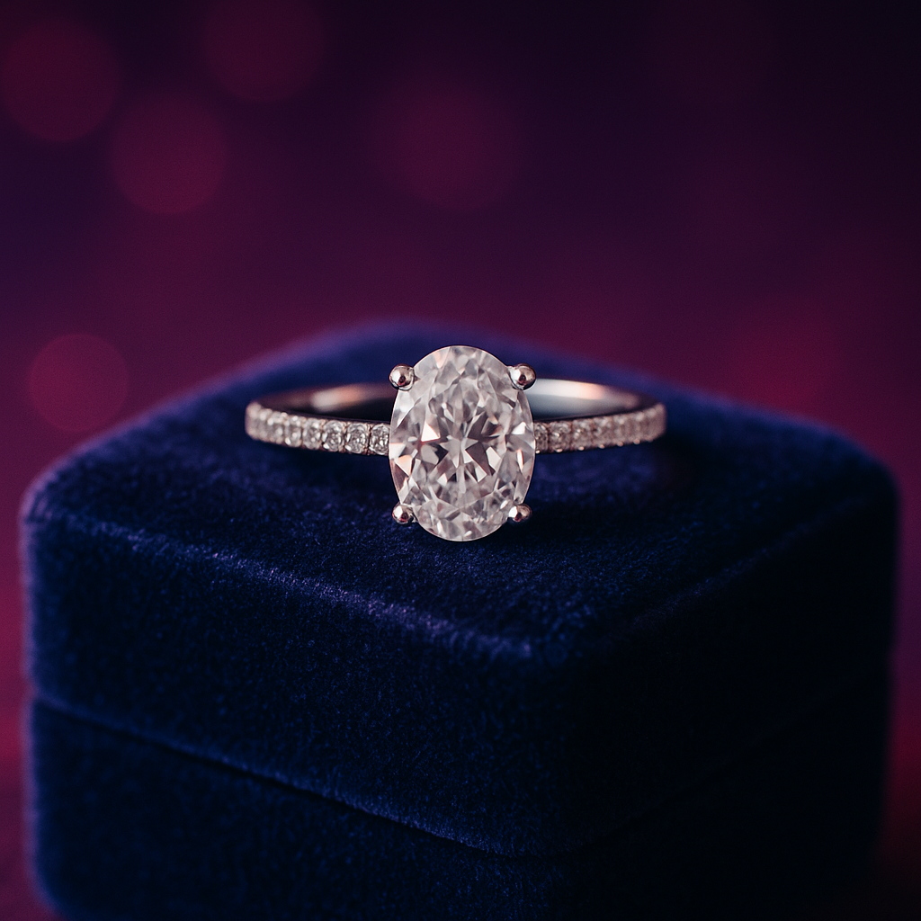 1.00 Carat (ctw)GIA Oval Cut Diamond Ring in 14k White Gold