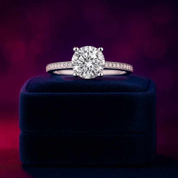 Solitaire round lab-grown diamond ring 1.75 (ctw) in 14k white gold