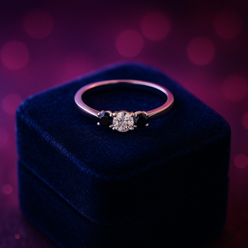 Lovable black and white trinity ring 0.24 (ctw) in 14k gold