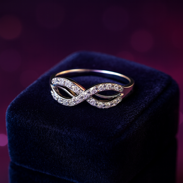 Diamond accent infinity fashion ring in 10k white gold