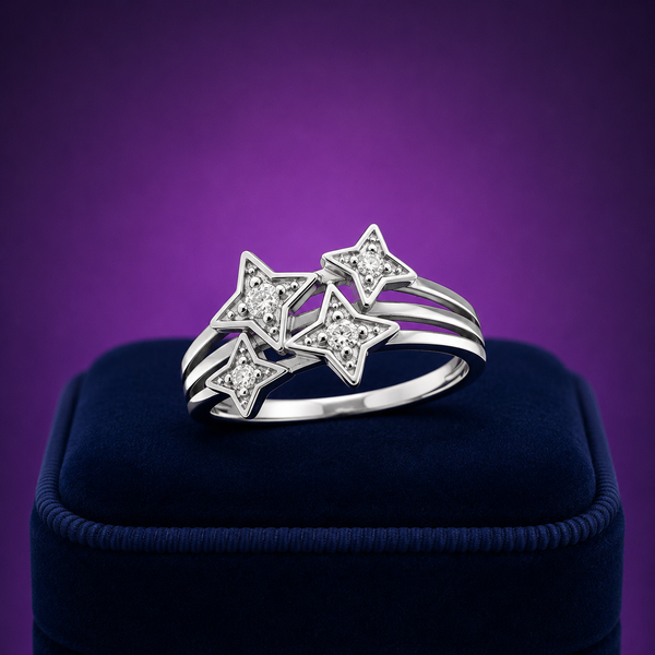 Shooting stars fashion ring 0.07 (ctw) 10k white gold