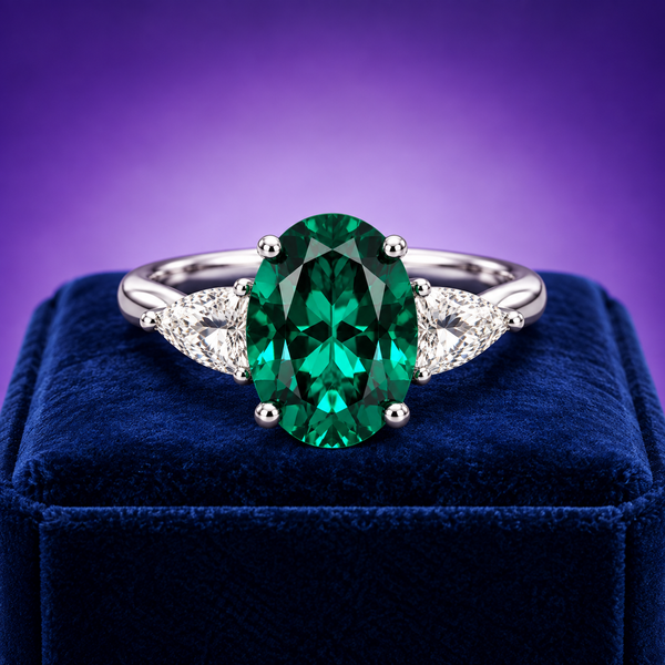 Oval pear trinity ring Lab-Grown  2.56 (ctw) in 14k gold