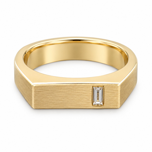 Elevated men’s baguette diamond ring 0.08 (ctw) in 10k gold