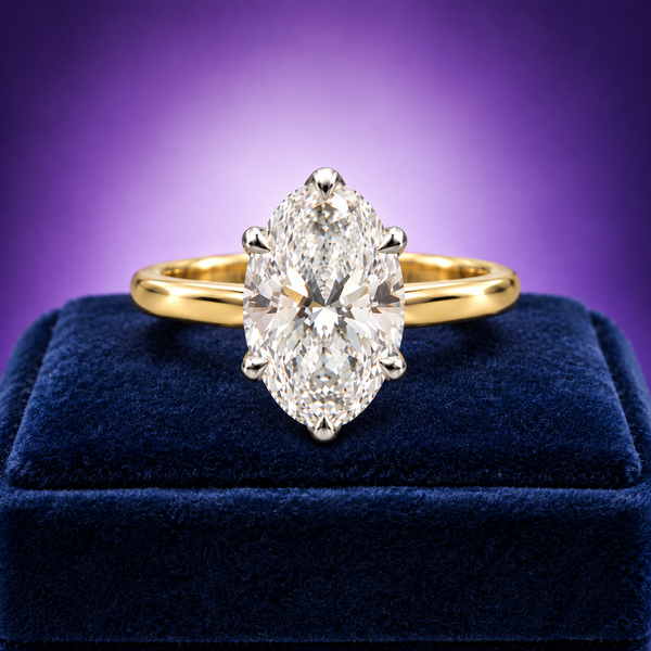 Oval cut 2.51 CT lab-grown diamond solitaire Tulip setting ring 14k gold