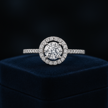 Gorgeous diamond halo engagement ring 0.70 (ctw) in 14k gold